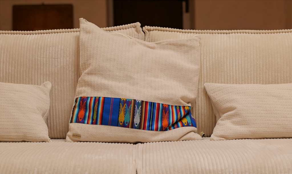 Coussins écrus artisanal Andes– Coussins décoratifs artisanaux