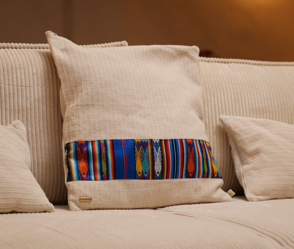 Coussins écrus artisanal Andes– Coussins décoratifs artisanaux