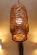 Lampe Aura Café – Lampe en paille artisanale